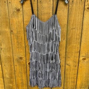 NWT women’s Cheryl creations short all-over fringe sleeveless mini dress